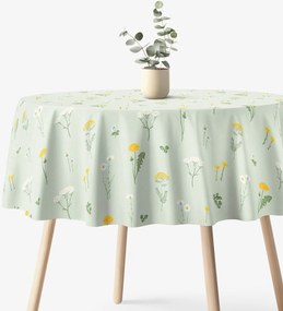 Goldea kör alakú pamut terítő - zöld mező Ø 140 cm