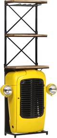 vidaXL sárga tömör mangófa traktor borszekrény 49 x 31 x 172 cm