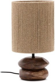 Sötét natúr színű akácfa asztali lámpa (magasság 43 cm) Kor – Kave Home