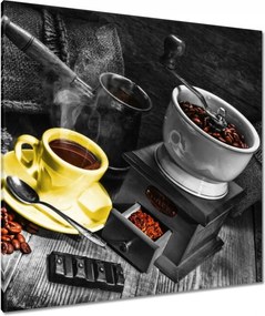 Vászonkép 90x90 Sárga kávéscsésze