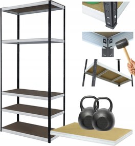 Tárolószekrény fém állvány Helios 180x75x30cm 5Px275kg Tartós