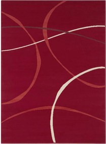 Modern vörös szőnyeg nappaliba puha rövid hajjal 180x260cm