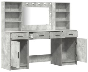 3 darabos Sminktükör Szett Beton Szürke Mérnöki Fa