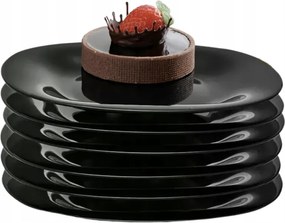 Desszerttányér Edzett Üveg Luminarc 6 db 19,5 cm szögletes fekete