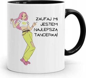 Táncosnőnek Fekete Bögre Születésnapi Ajándéknak, fényképes nyomattal