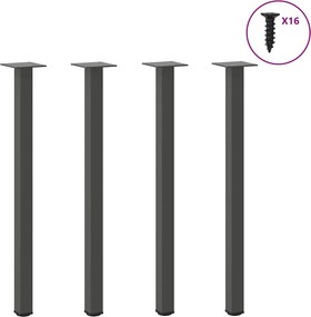 vidaXL 4 db antracitszürke acél konzolasztal láb 72-74 cm