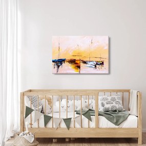 Kép - Csónak, festmény (90x60 cm)