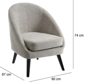 Világosszürke fotel Cover – Casa Selección