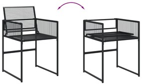 17 részes fekete polyrattan kerti étkezőgarnitúra