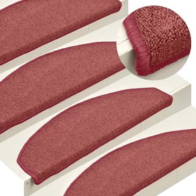 30 db bordó félkör alakú lépcsőszőnyeg 65 x 24 x 4 cm, nagy