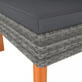 polyrattan és tömör eukaliptuszfa sarokkanapé