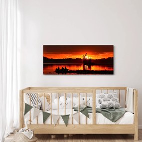 Kép - Halászok a tavon (120x50 cm)