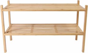 Bambusz cipőtartó 2 polcos 68 x 29 x 40 cm