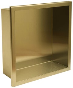 Süllyesztett fürdőszobai polc 30x30 szálcsiszolt arany