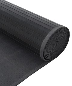 négyszögletű szürke bambusz szőnyeg 100 x 400 cm