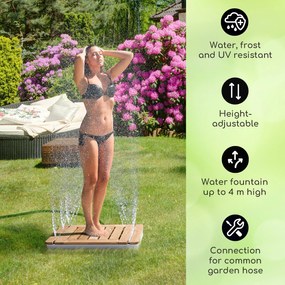 Blumfeldt Sumatra Teak Square, kerti zuhanyzó, alumínium, teakfa, fogantyú