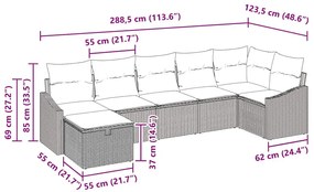 Kanapé Szett párnával tárolóval Barna polirattan