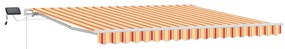 Kézi Behúzható Napellenző LED-del Sárga és Narancs 400x300 cm