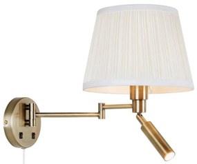 Markslöjd 109017- LED fali lámpa PIVOT 1xE27/40W/230V + LED/4W krémszínű/sárgaréz