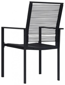 2 db fekete PVC rattan kerti szék