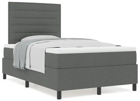 Box Spring Ágy Matraccal Sötétszürke Kétszemélyes Szövet
