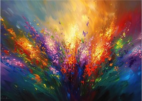 Üveg kép - A virágok absztrakciója (70x50 cm)