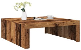 antik fa színű szerelt fa dohányzóasztal 100 x 100 x 35 cm