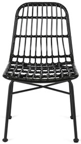 Fekete Rattan Étkezőszék. WALDI