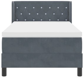 Boxspring Ágy Matracokkal Sötétszürke 90x200 cm Bársony