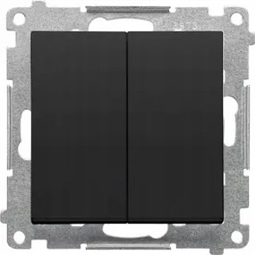 Simon 55 Kapcsoló Dupla Keresztkapcsoló Piktogram nélkül Fekete matt