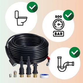 Jurhan Premium csőtisztító készlet, 30m, fekete