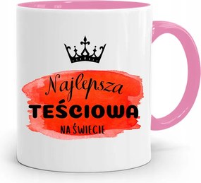 Rózsaszín Bögre A Világ Legjobb Anyósának, fényképes nyomattal