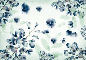 Fotótapéta Akvarell virágok lila-kék vinil 460x300 +ragasztó