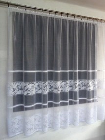Mg Függöny jacquard 618/349 Fehér 200X170cm Kész Szalaggal Skr