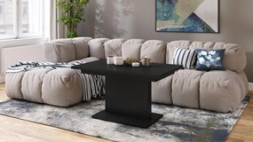 Mazzoni ASTON MINI Fekete Matt - MODERN NYITHATÓ EMELHETŐ DOHÁNYZÓASZTAL ÉTKEZŐASZTAL ÁTALAKÍTHATÓ ASZTAL