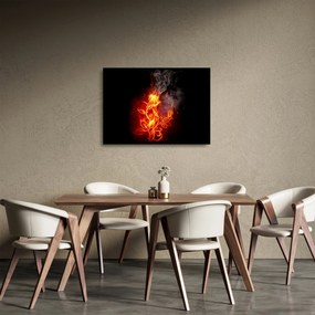 Üveg kép - Rózsák a tűzben (70x50 cm)