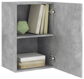 betonszürke szerelt fa fali TV-szekrény 40,5 x 30 x 60 cm