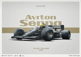 Művészeti nyomat Lotus 97T - Ayrton Senna - Horizontal Tribute - Estoril, 1985, Automobilist