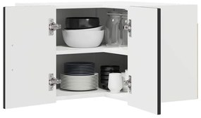 Fali konyhaszekrény polcokkal Fekete 57 x 57 x 40 cm Faanyag