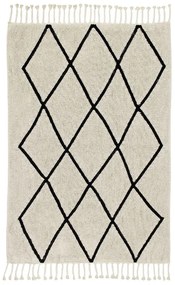 Krémszínű mosható kézi szövésű pamut szőnyeg 140x200 cm Bereber Beige – Lorena Canals