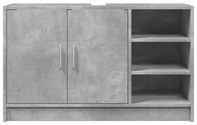 betonszürke szerelt fa mosdószekrény 90 x 29 x 55 cm