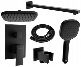 Mexen Uno DR33 süllyesztett zuhanyszett, fekete - 71435DR33-70