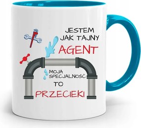 Kék Bögre Ajándék Vízvezeték Szerelőnek Titkos Ügynök fényképes nyomtatással