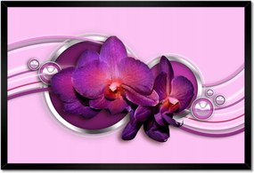Poszter keretben 60x40 Lila orchidea