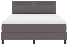 Boxspring ágy matraccal Szürke 140x190 cm Műbőr