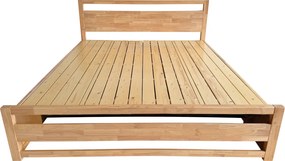 Franciaágy, 180x200, masszív fa, természetes, SHEILA