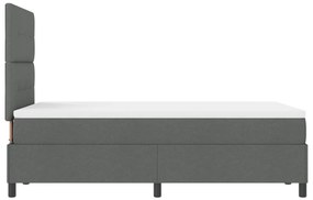 Rugós ágy matraccal és LED - Sötétszürke - 120x200 cm Szövet