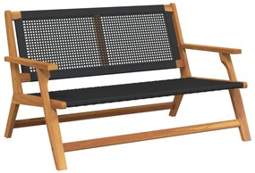 vidaXL Kerti bútor Fekete 122 x 78 x 73 cm Tömör Akácfa
