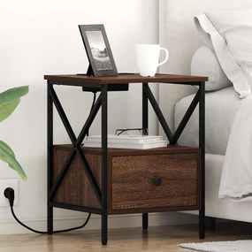 Éjjeliszekrény 2 pcs barna tölgy 41.5 x 40.5 x 55 cm Faanyag
