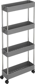 Gurulós tárolókocsi, műanyag, szürke, APV-E1008 GREY